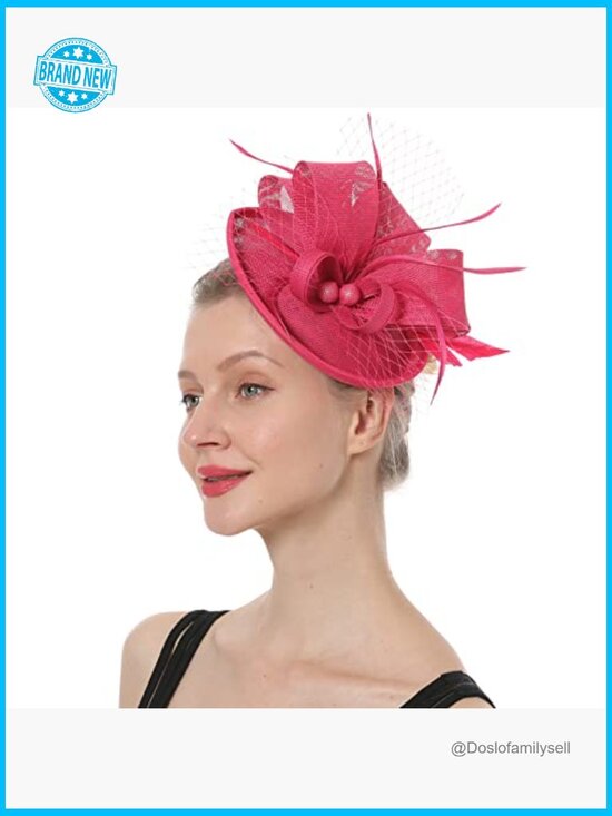 Elegant Feather Fascinator Hat Clip Headband Wedding Tea Party 1920s Style Hair